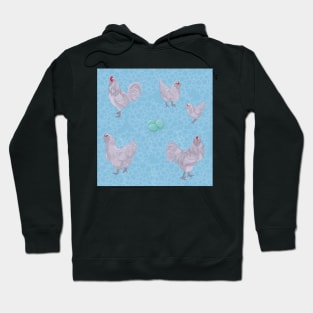 Lavender Ameraucana Pattern Blue Hoodie